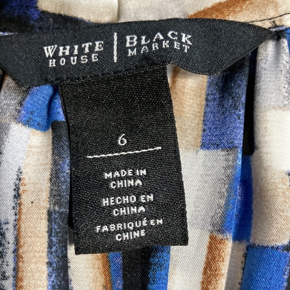 White House Black Market Sleeveless Geometric Wrap A Line Flowy Dress Size 6 - Picture 12 of 15